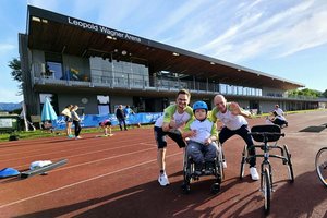 Behindertensport: RaceRunning KIDS in der Leopold-Wagner-Arena. Foto: KK