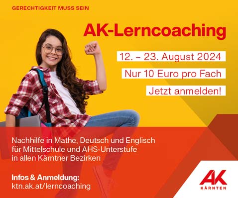 AK Lerncoaching. Nachhilfe in Mathe, Deutsch und Englisch für Mittelschule und AHS-Unterstiufe in allen Kärntner Bezirken.